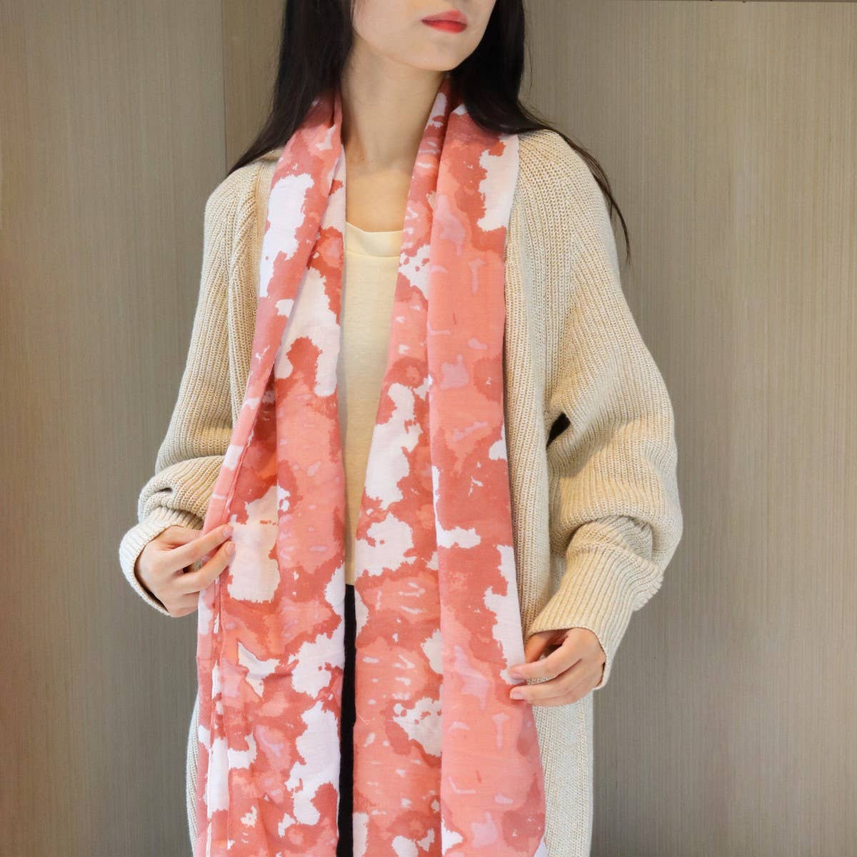 THIN PRINTED TIE-DYE SUNSCREEN SCARF