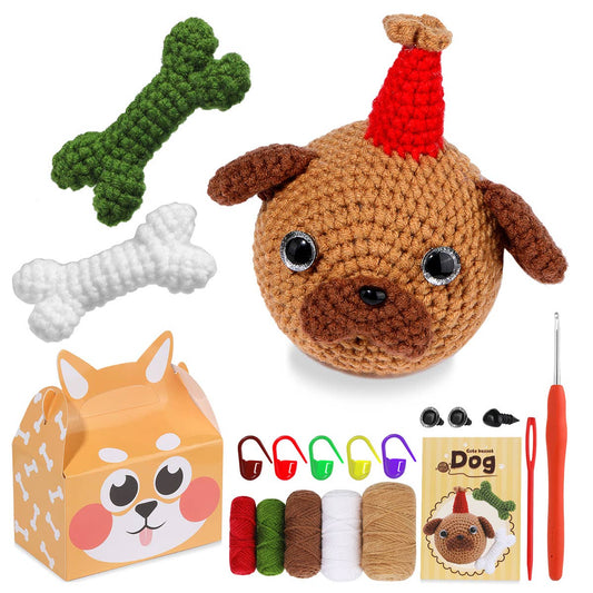 BASA DOG WOOL KNITTED DOLL CROCHET MATERIAL PACK_CWMM0806