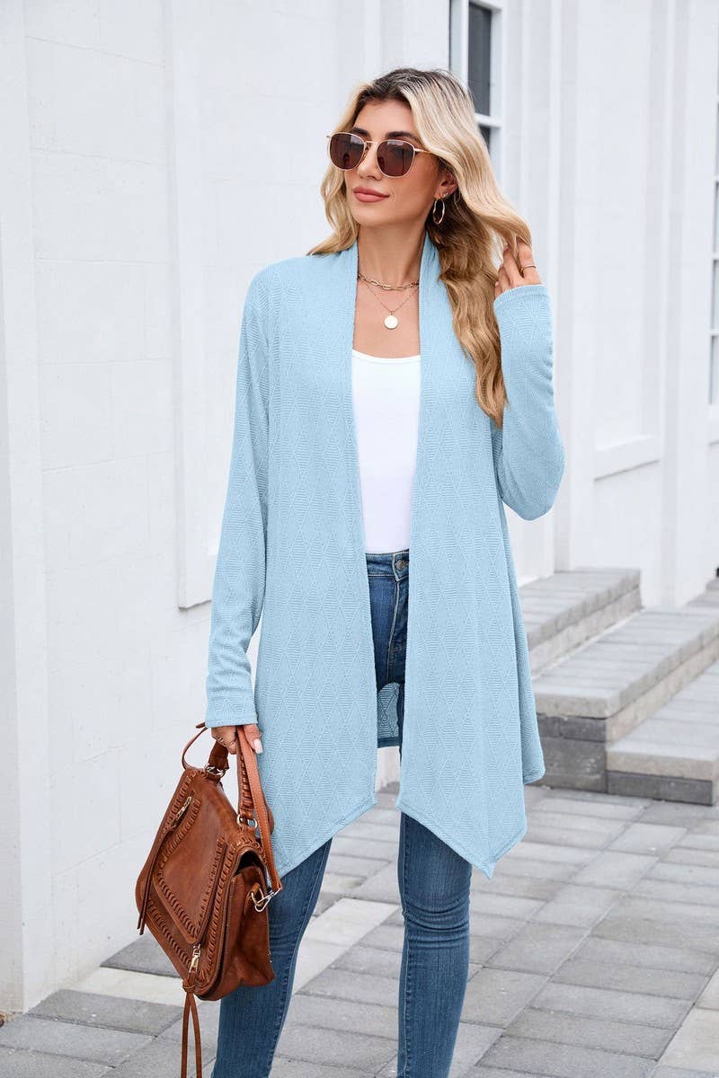 CWOCAL00859_CASUAL KNIT OPEN FRONT LONGLINE CARDIGAN