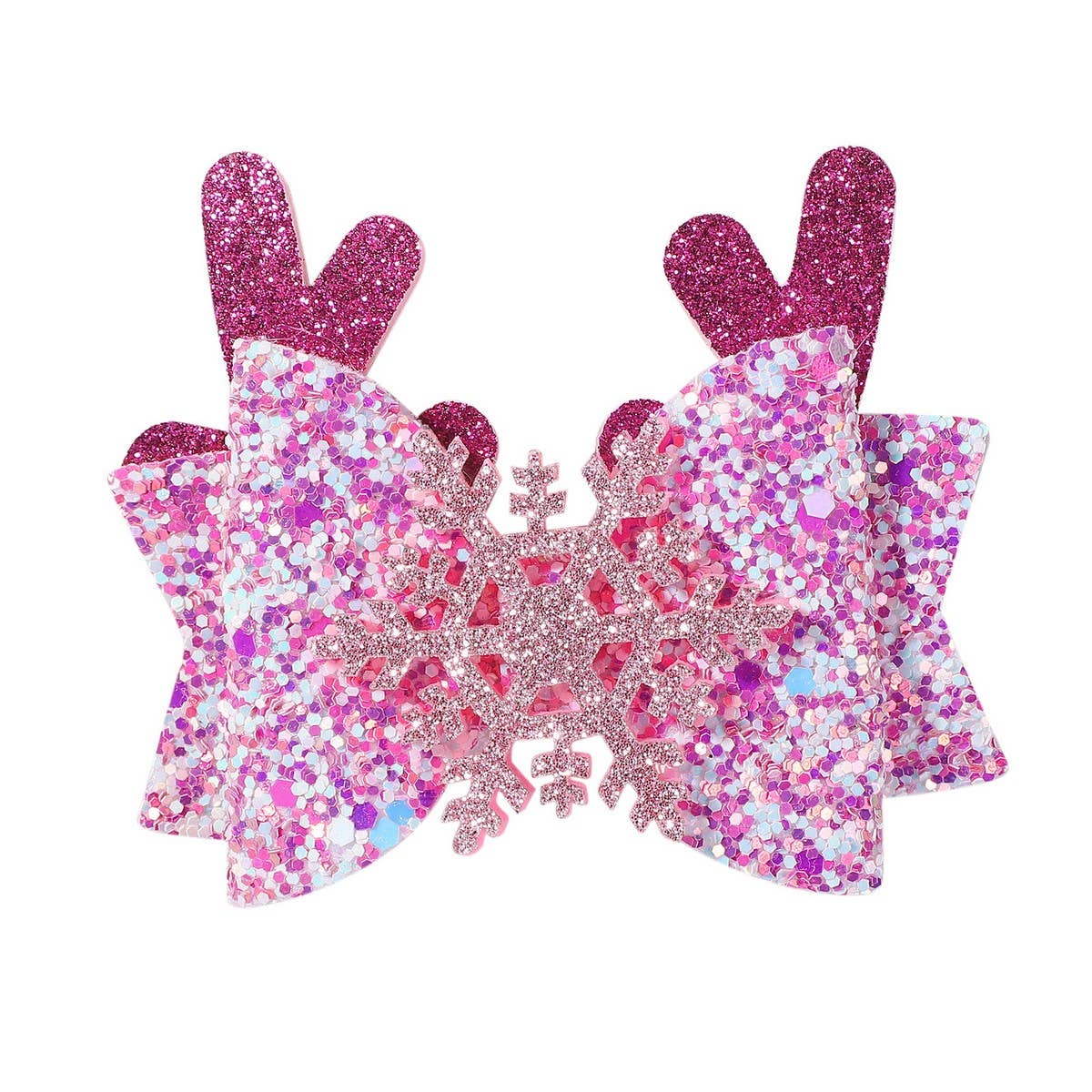 Christmas Antler Bow Clip for Kids Party
