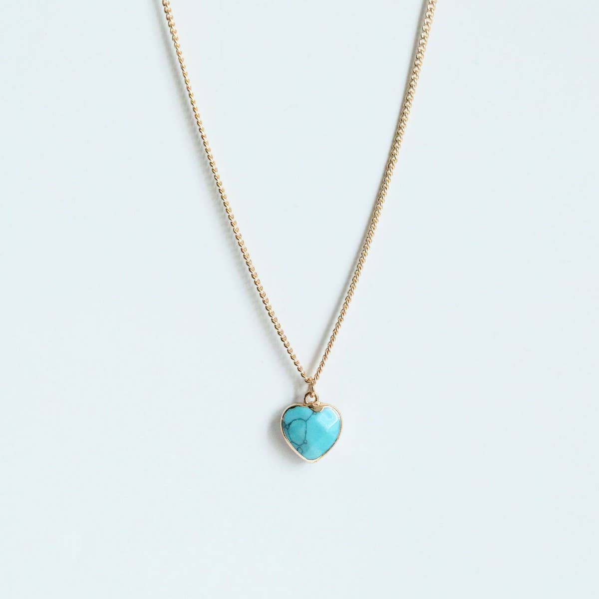 December Birthstone Heart Pendant Necklace