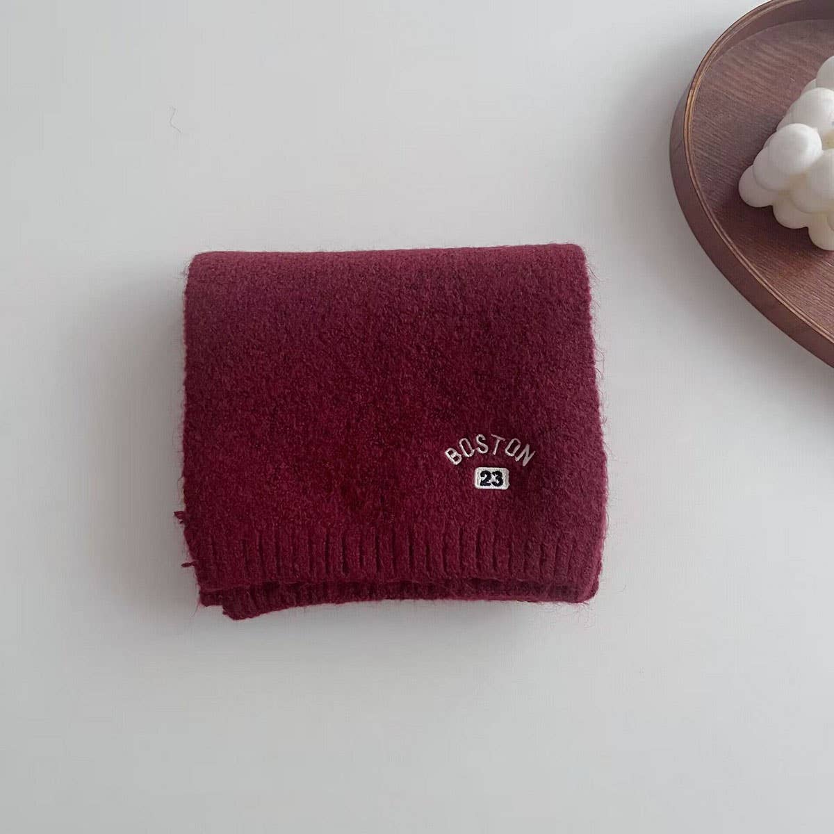 Embroidered Wool Scarf for Kids - Winter Warmth