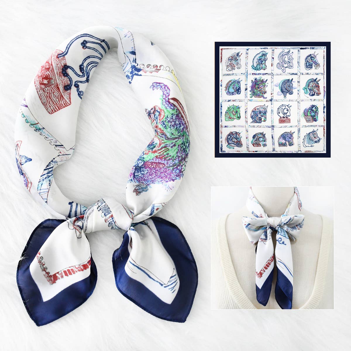 2024 NEW ALL-MATCH CARTOON PRINTED SQUARE SCARF_CWASC1161