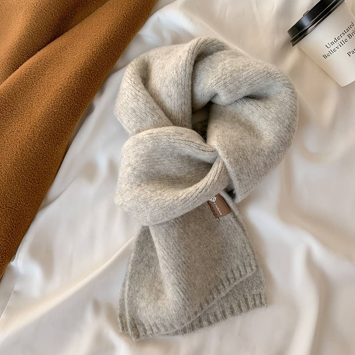 Cute Knit Scarf ? Unisex Solid Color Neck Warmer