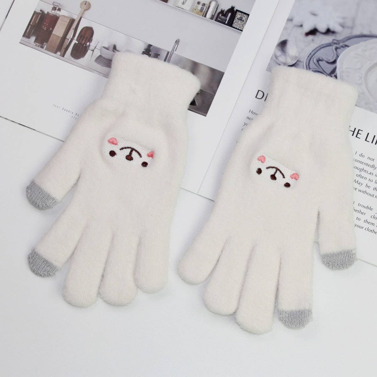 CUTE VELVET COLD-PROOF TOUCH SCREEN CYCLING GLOVES_CWAG0181