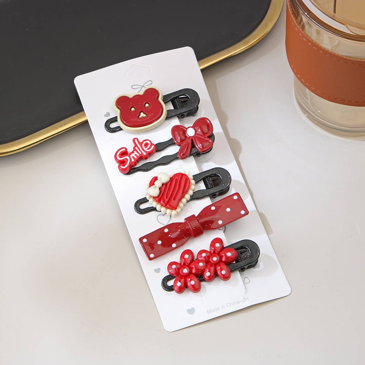 Five sets of cartoon children's hairpins