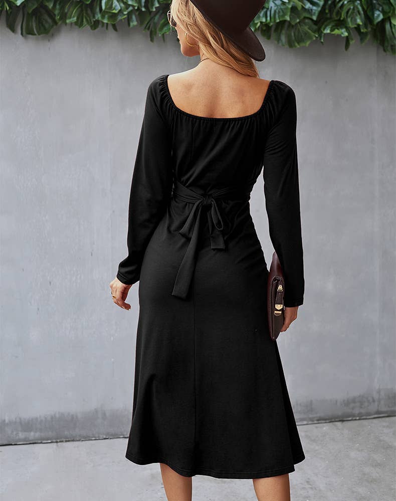 SOLID COLOR BASE DRESS FRENCH ROMANTIC DRESS