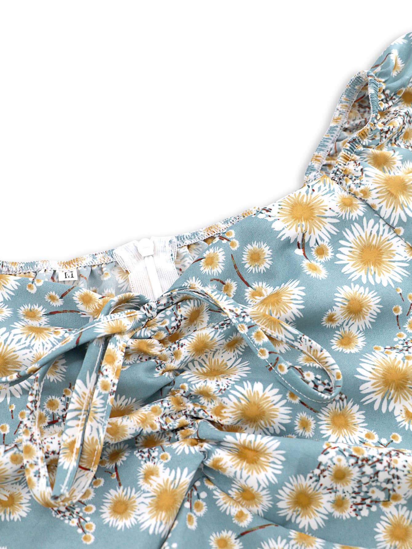 Sexy Short Fitted Floral Balloon Sleeve Dress