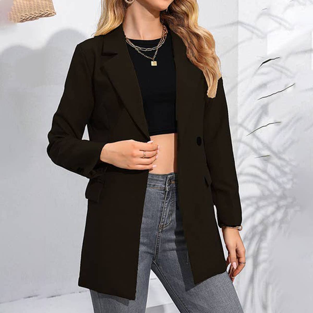 Stylish lapel suit long-sleeved jacket