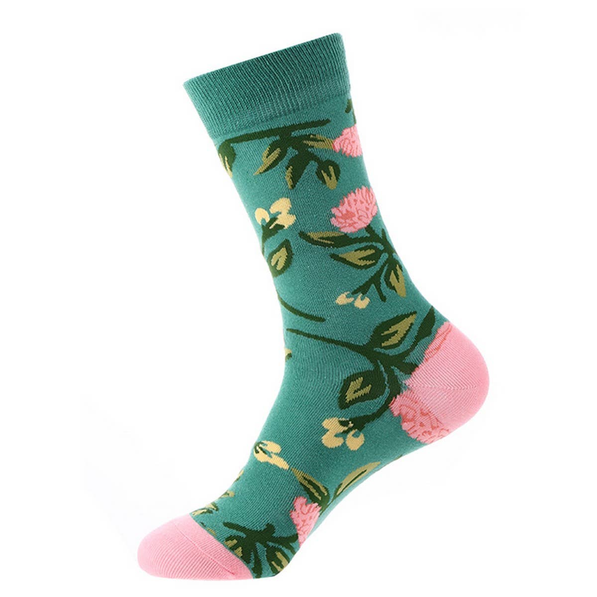 AUTUMN AND WINTER FLORAL MID-CALF SOCKS_CWMS1005