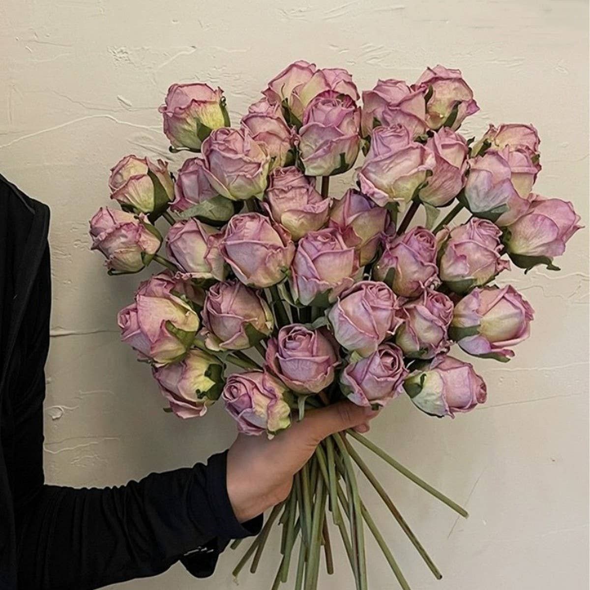 Burnt Edge Angora Red Rose Bouquet for Decoration_CWMM6574