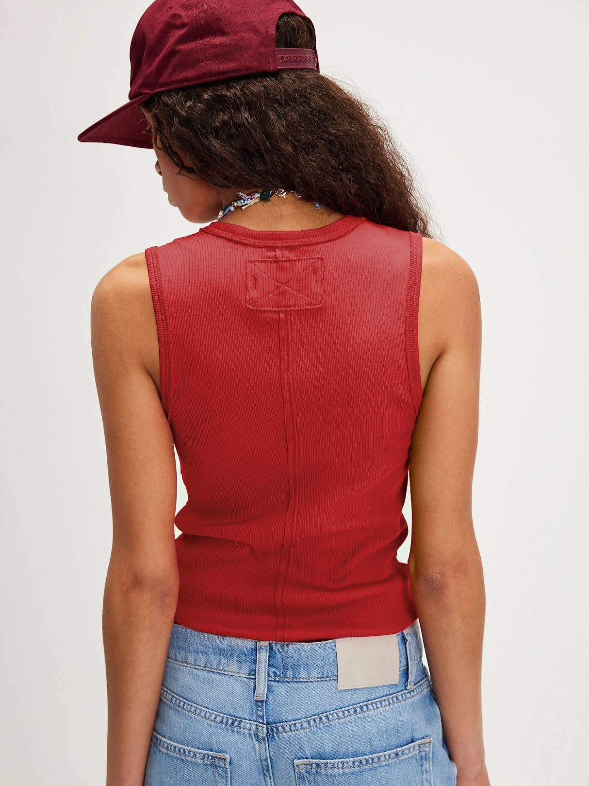 V-neck solid-color ribbed high-end Tanktop