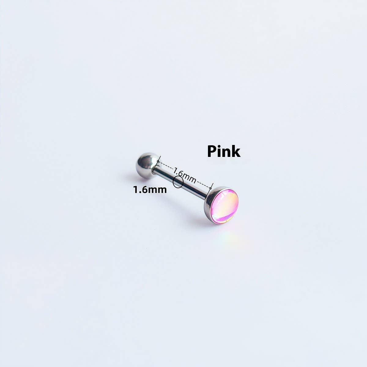 Fashion Titanium Tongue Stud with Glitter Design_CWMM9594