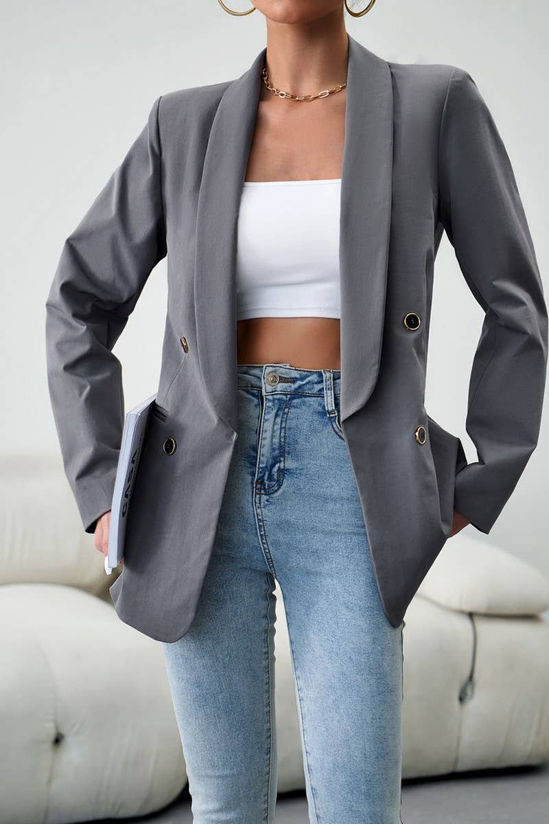 CWOCO0271_SOLID COLOR ELEGANT COMMUTER SUIT JACKET