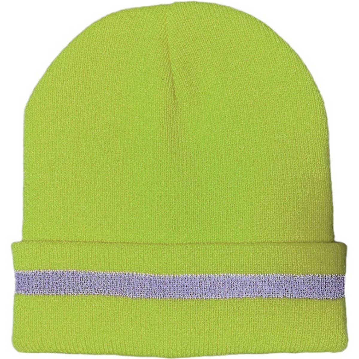 CWAH04341_FLUORESCENT REFLECTIVE KNIT BEANIE HAT
