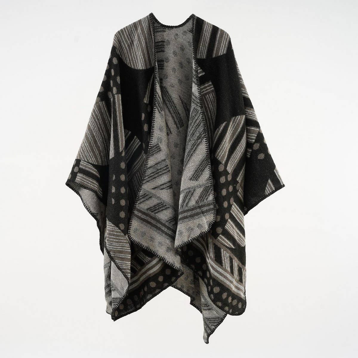 GEOMETRIC LINE FASHION WOMEN'S WARM SHAWL