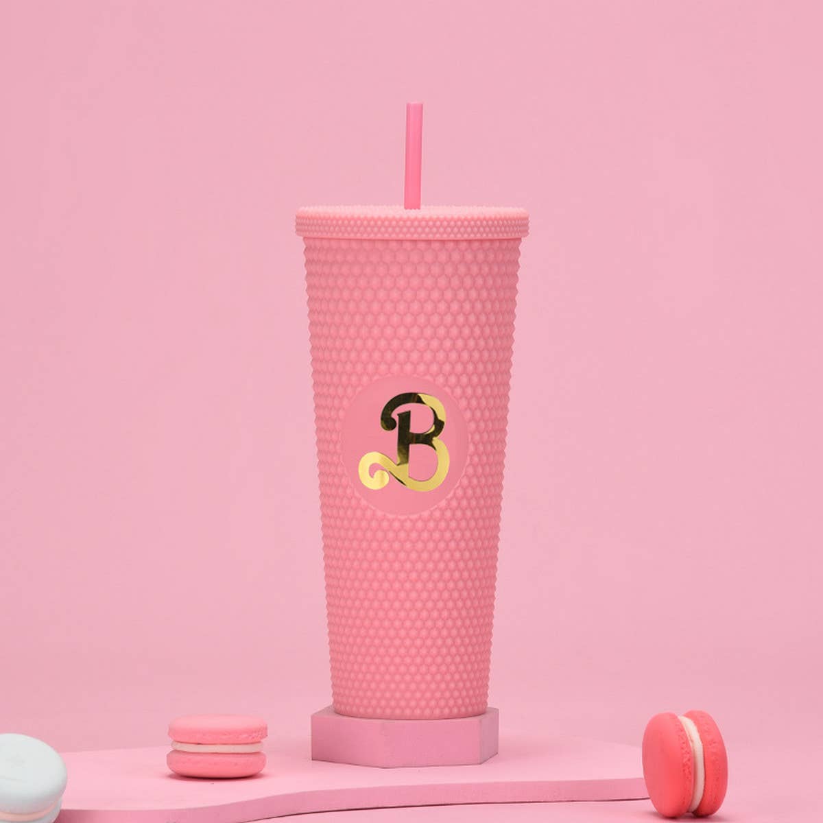 DOUBLE LAYER PORTABLE PLASTIC STRAW DIAMOND CUP