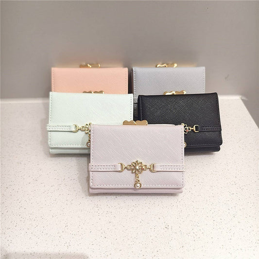 SOLID COLOR SMALL FRESH PENDANT SHORT WALLET_CWAB2565