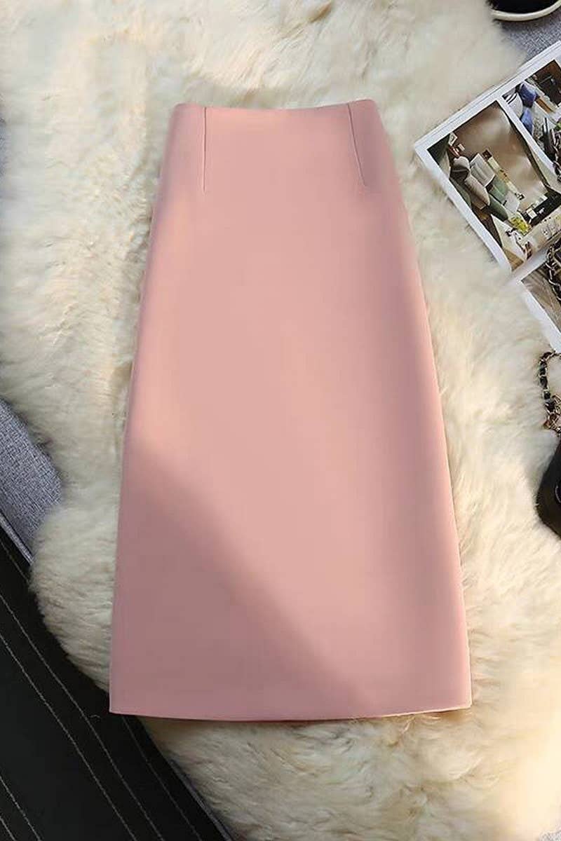 CWBLS00687_SUMMER DRAPE COMMUTER STYLE SUIT SKIRT