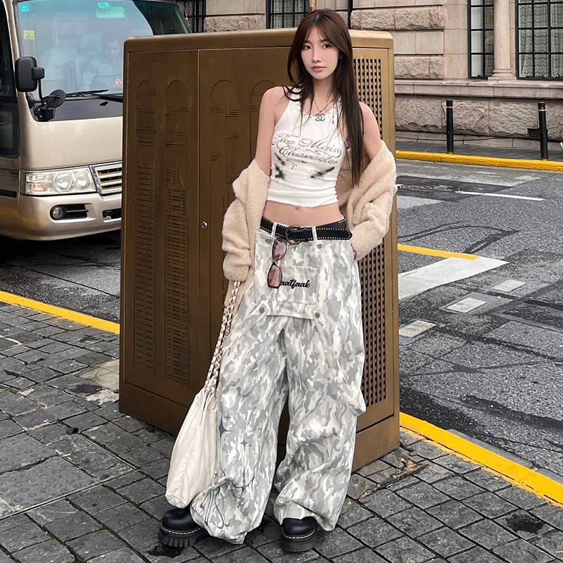 PERSONALITY STREAMERS STREET CHIC CAMO OVERALLS