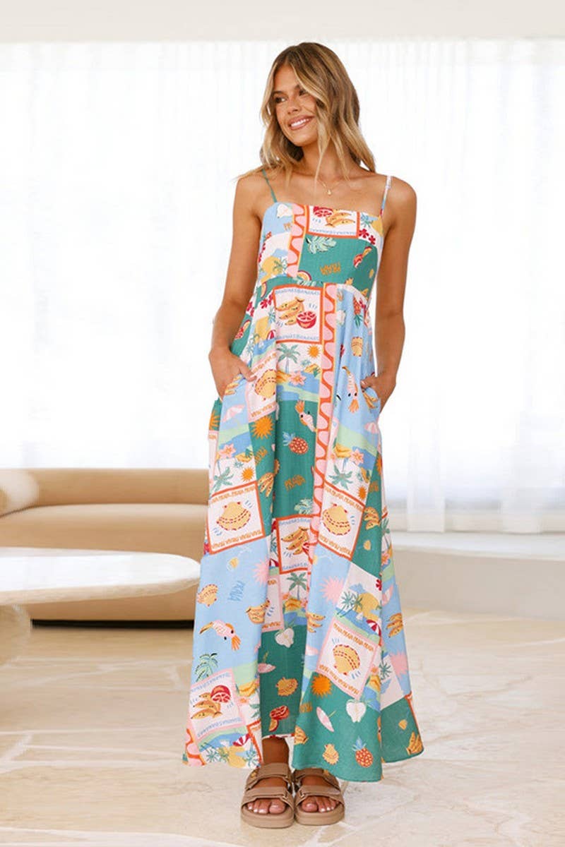 CWDMD5150_VACATION STYLE PAINTED FLOWY MAXI DRESS
