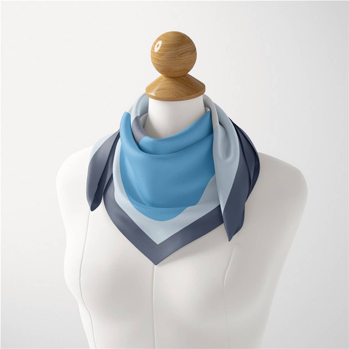 Geometric Print Reversible Satin Scarf for Summer