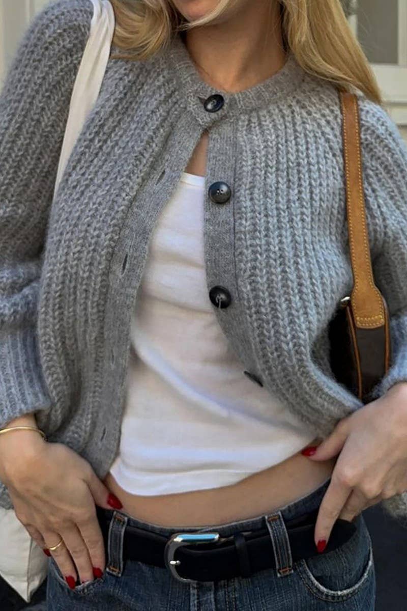 CWOCAL00749_CASUAL SIMPLE BUTTON LONG SLEEVE SHIRT SWEATER