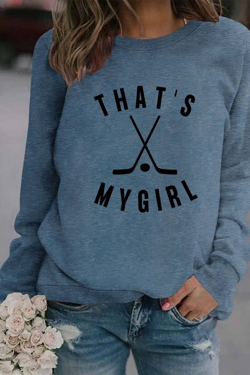 WOMEN HOCKEY GAME DAY PRINTING LONG SLEEVE TOP_CWTSTL0454