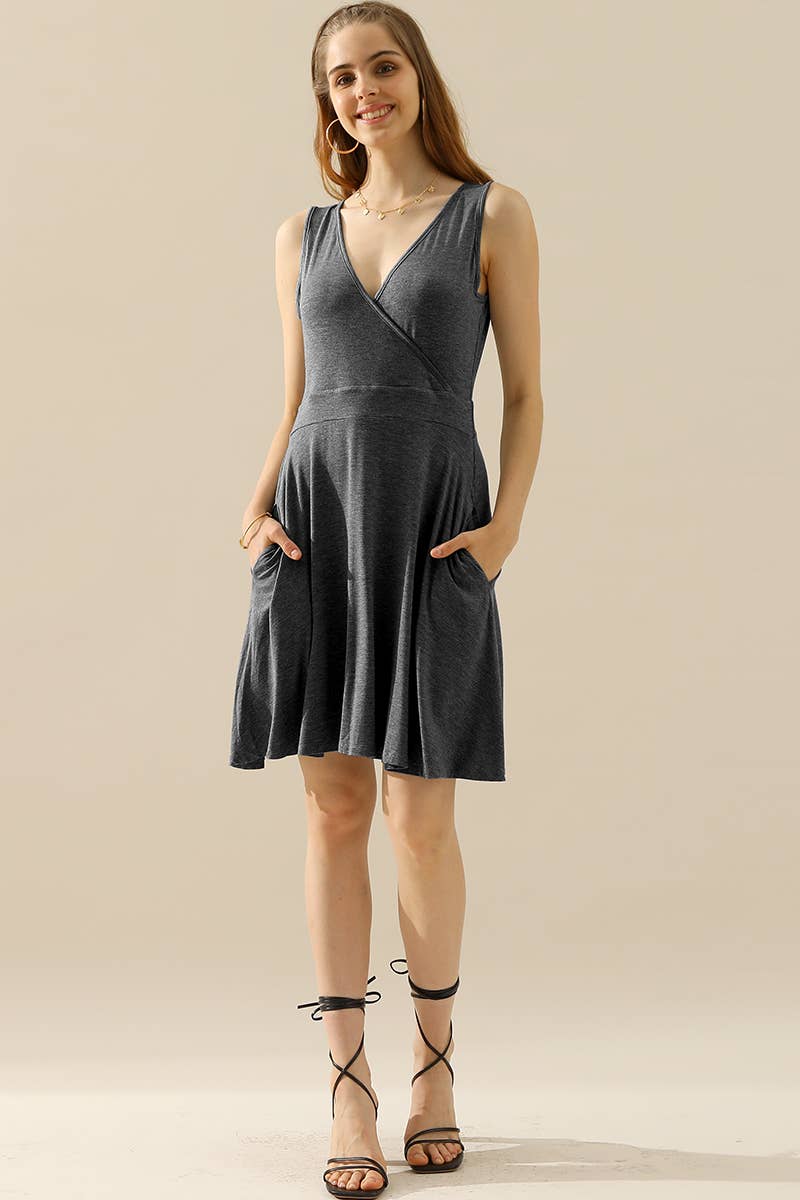 CWDSD10381-P_PLUS SIZE DEEP V NECK SWING FLOUNCE DRESSES