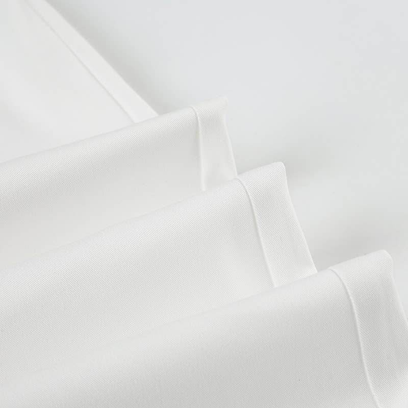 Fringed straight-leg stretched-waist woven pants