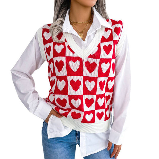 WOMEN LOVE KNIT SWEATER VEST_CWOSWSL0043