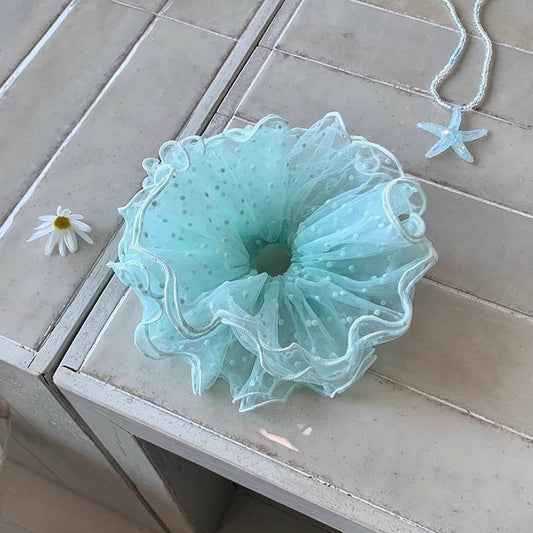 Ballet Dot Tulle Puffy Scrunchie Hair Tie_CWAHA5510