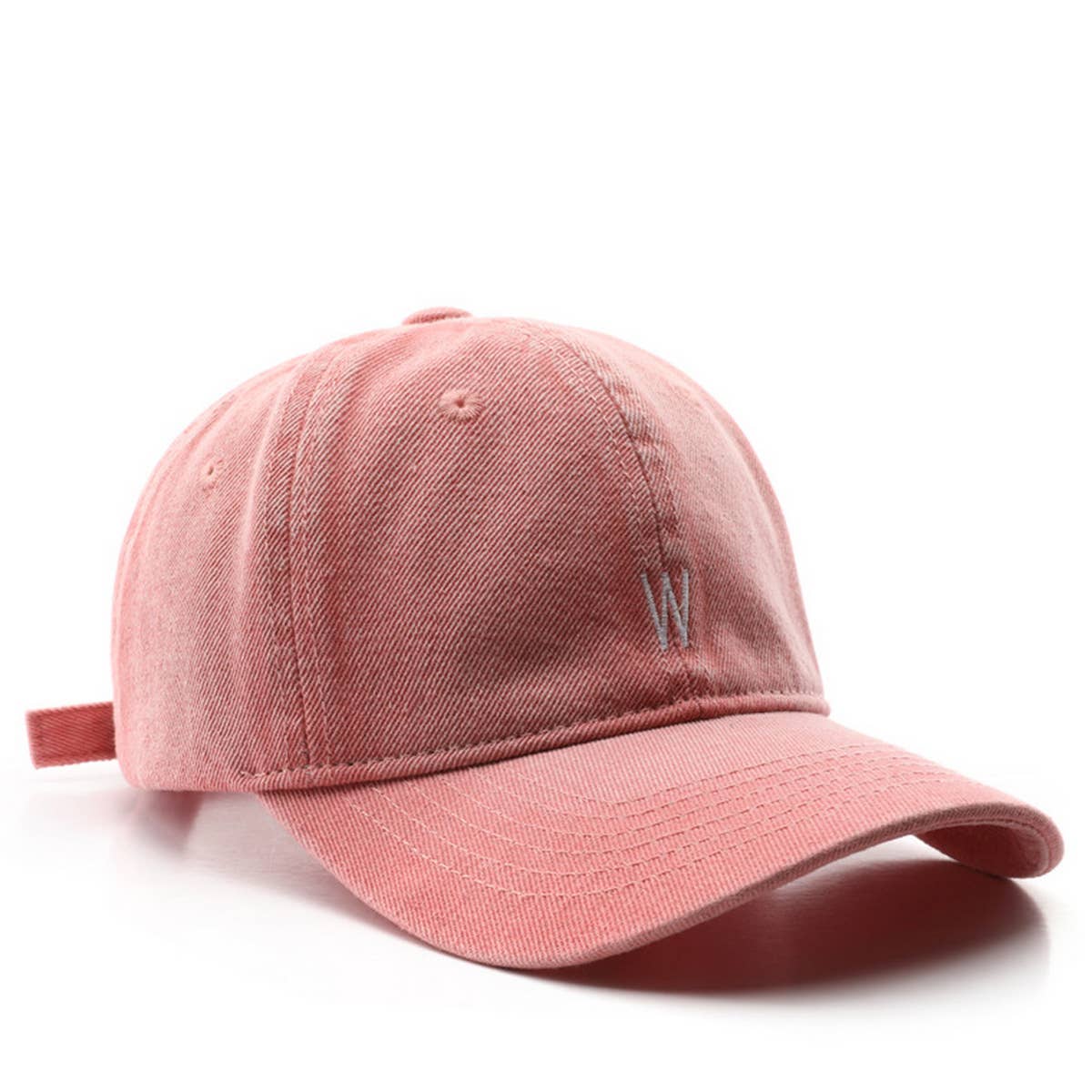 CWAH3213_VINTAGE DENIM LETTER EMBROIDERY BASEBALL CAP