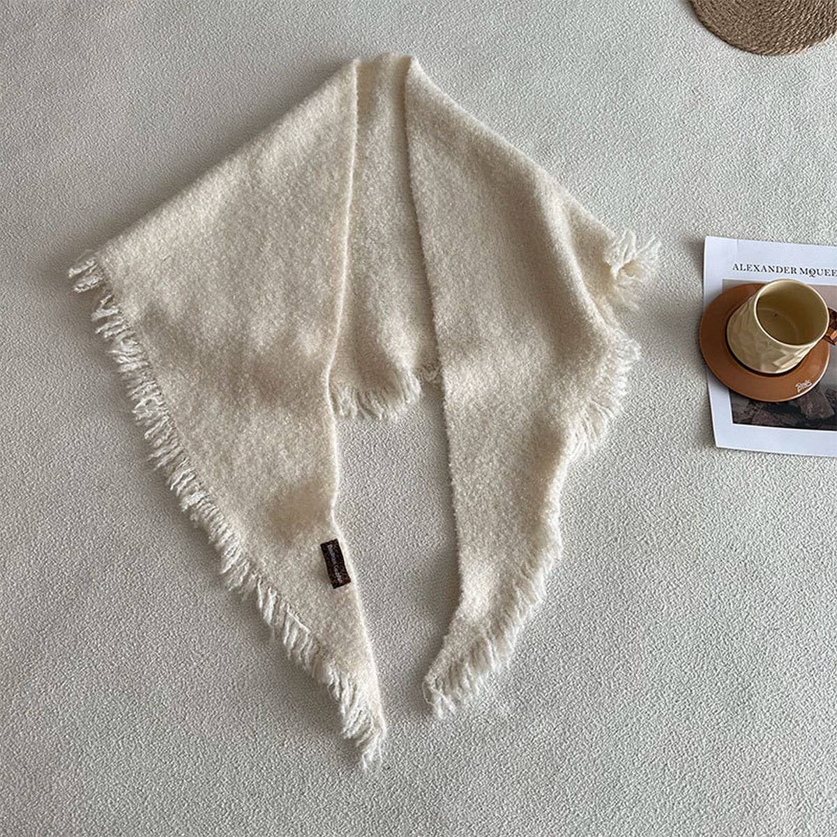 Solid Wool Blend Triangle Scarf for Women_CWASC2287