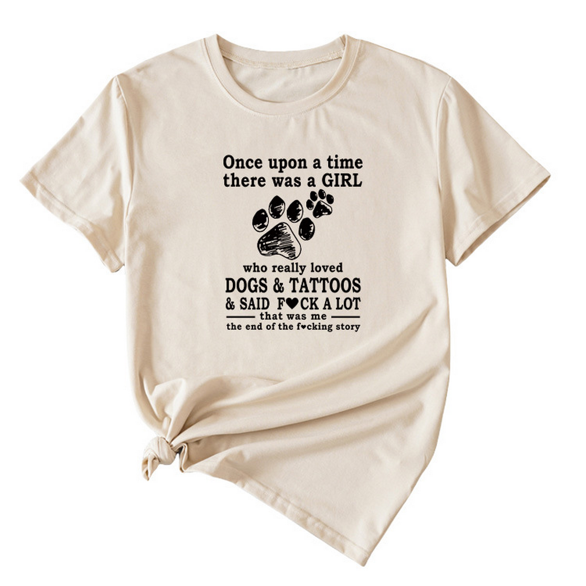 Women's Casual Tee ? Letter Graphic Print