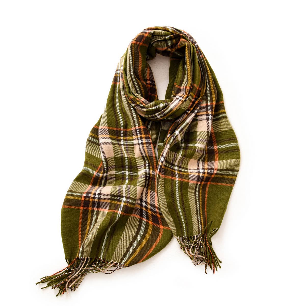 Plaid Winter Scarf for Women with Tassels, Warm_CWASC0186