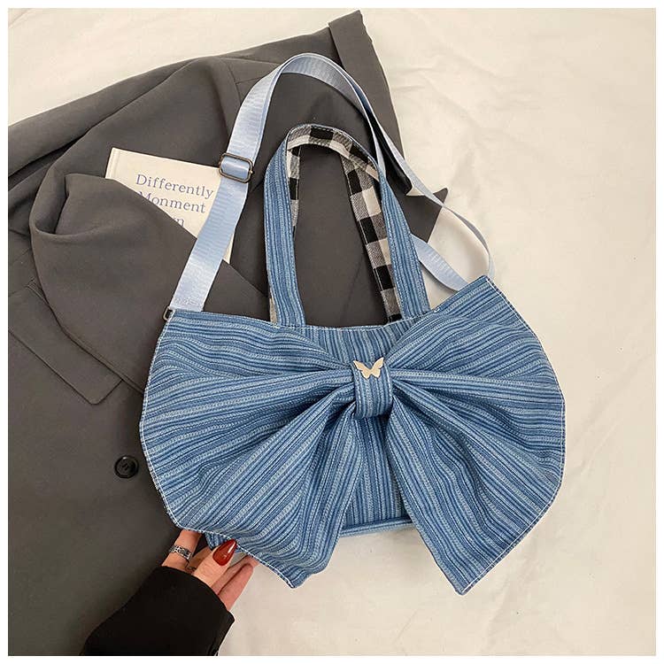 Single-shoulder bow school-style bag