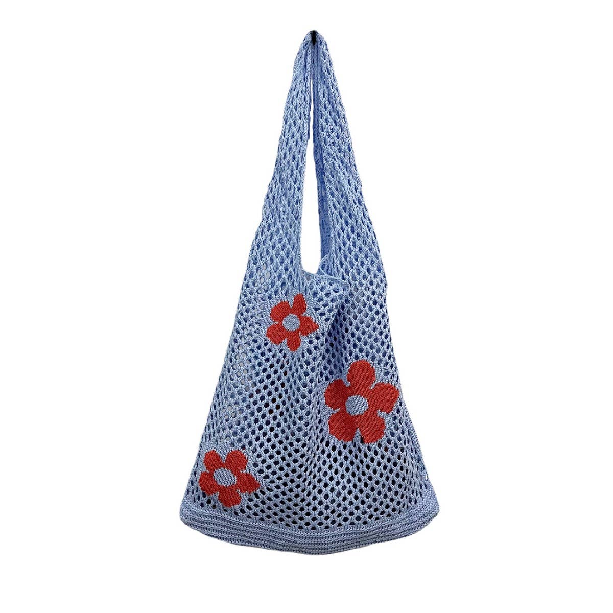 CWAB5060_FLOWER KNITTED MESH HOLLOW SHOULDER BAG