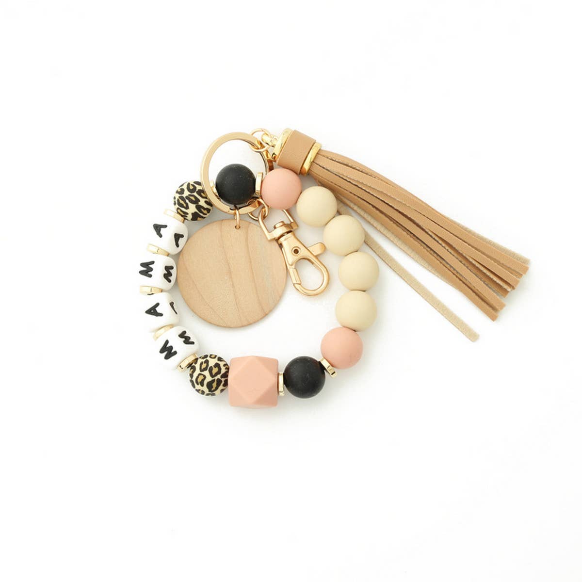 POPULAR SILICONE BEAD BRACELET KEYCHAIN_CWMM1290