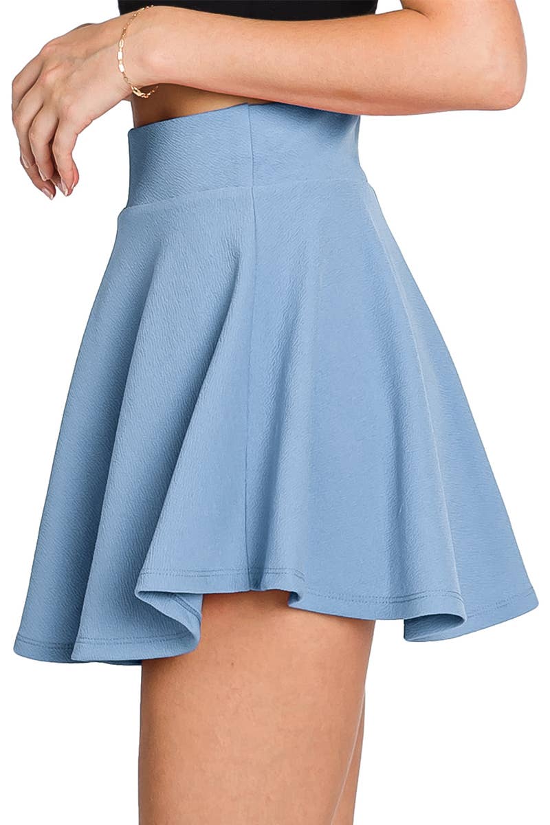 CWBSS105_High Waisted Skirt Mini A-Line Flared Skater Skirt