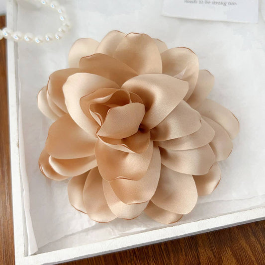 Fresh rose-themed fabric flower hair clips