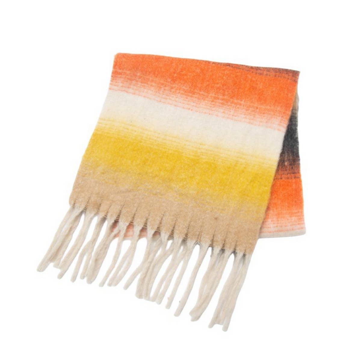Gradient Chunky Tassel Scarf - Autumn and Winter