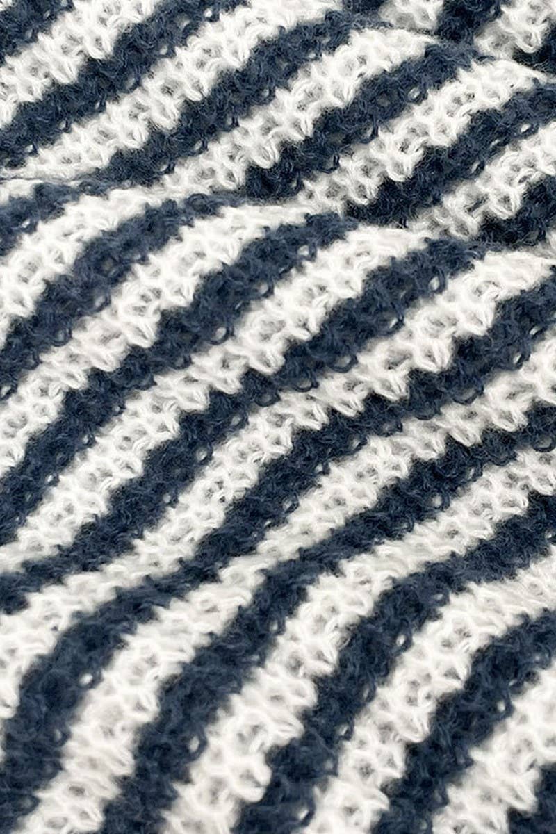 CWOSWL07623_OFF SHOULDER STRIPED KNIT PULLOVER SWEATER