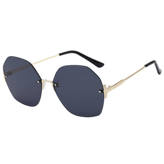 Frameless Geometric T-Bar Sunglasses for Women
