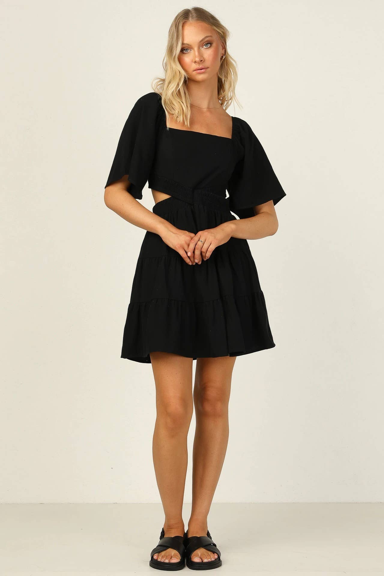 ELASTIC WAIST FRESH SWEET SHORT DRESS