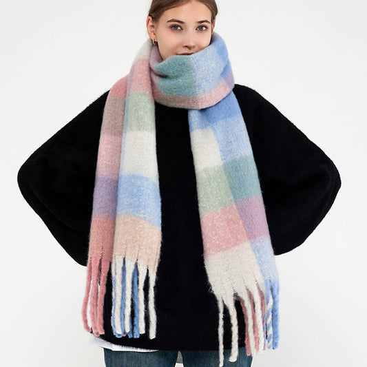 New Plaid Tassel Scarf for Women - Winter Warmth