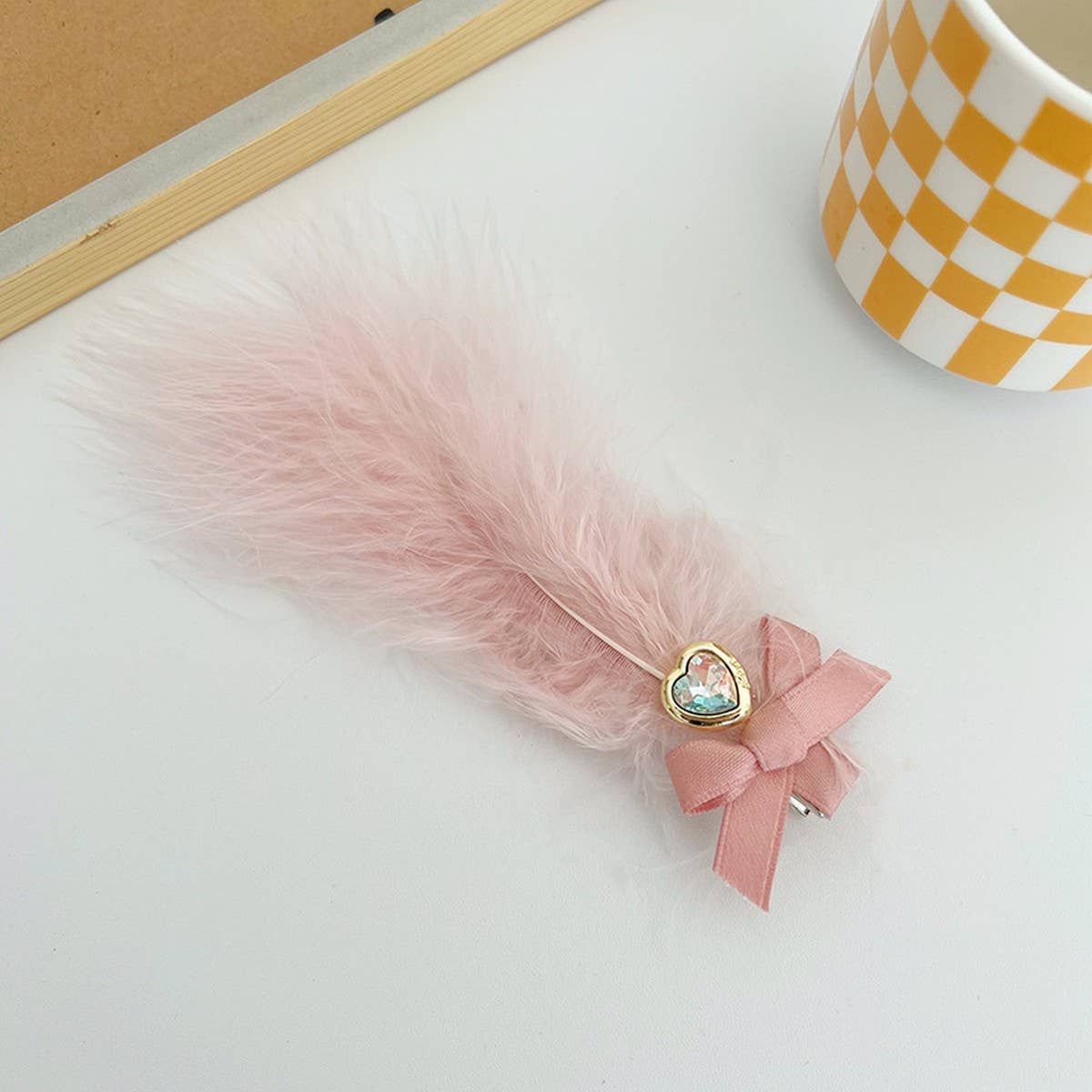 SUPER FAIRY TEMPERAMENT BOW FEATHER HAIRPINS_CWAHA1188