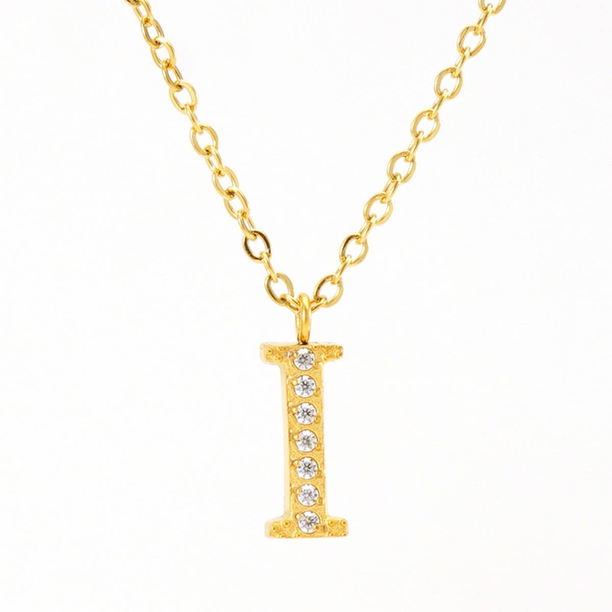 FASHION 26 LETTER DIAMOND PENDANT NECKLACE_CWAJE0684