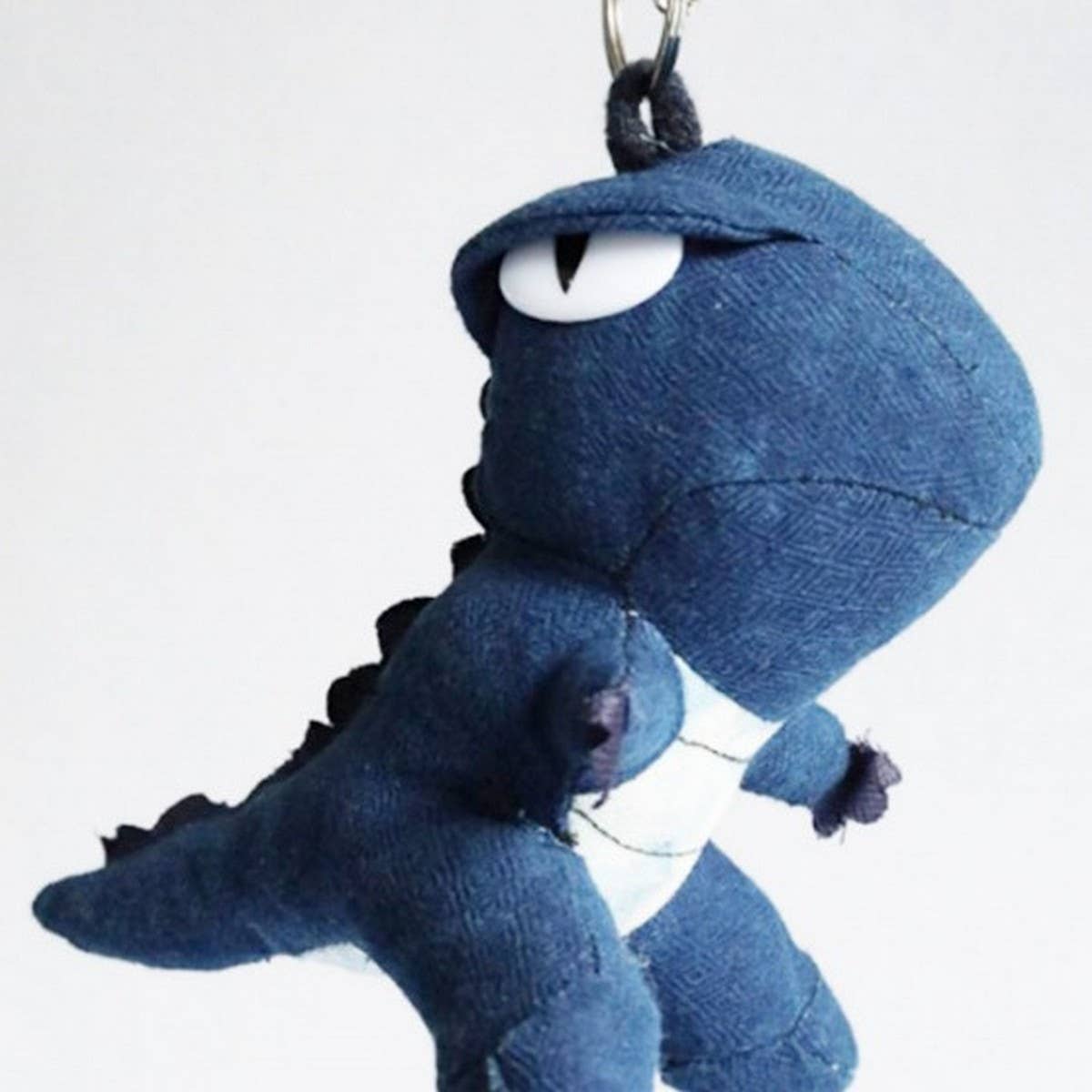 Handmade Blue-Dye Dinosaur Hanging Plushie