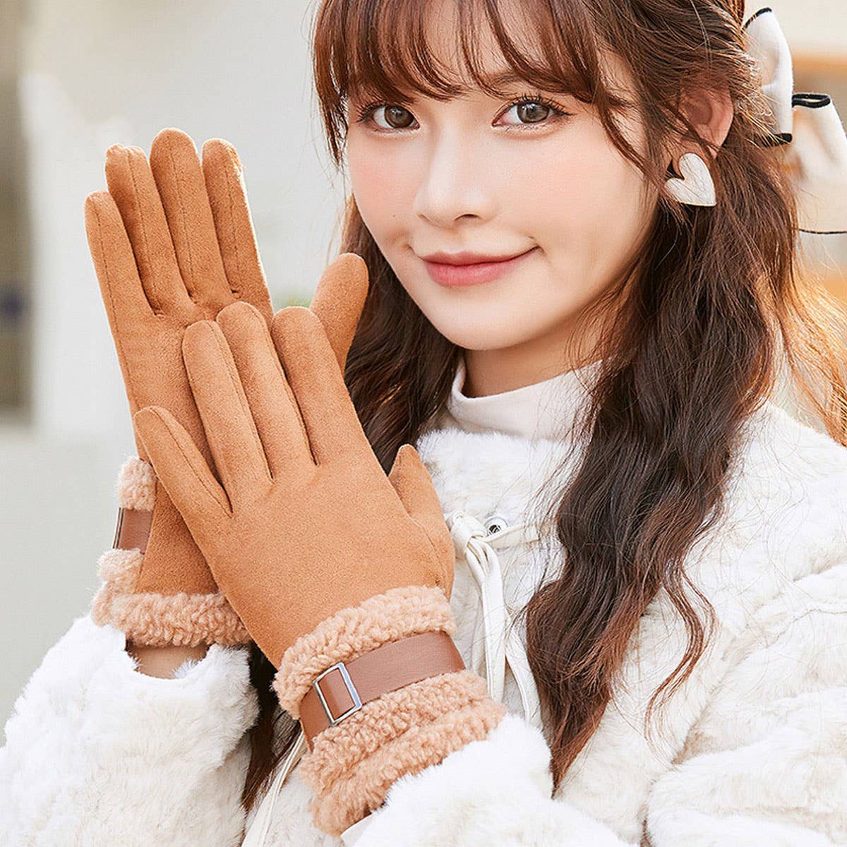 WINTER VELVET THICK WARM TOUCH SCREEN GLOVES_CWAG0381